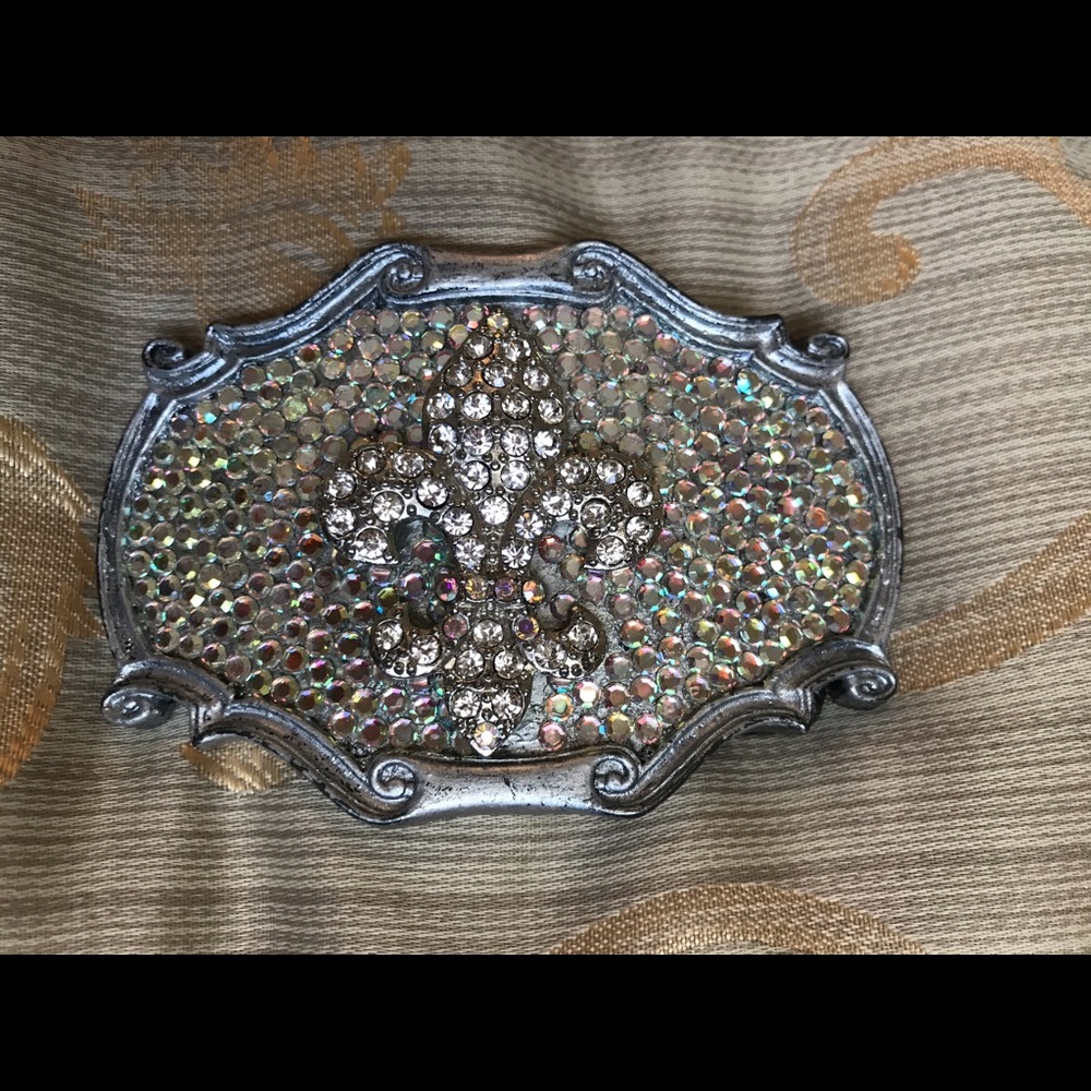 Fleur des lis bling belt buckle